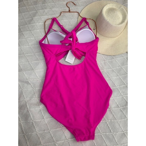 Eomenie Women’s One Piece Swimsuits Tummy Control Cutout High Waisted Pink M