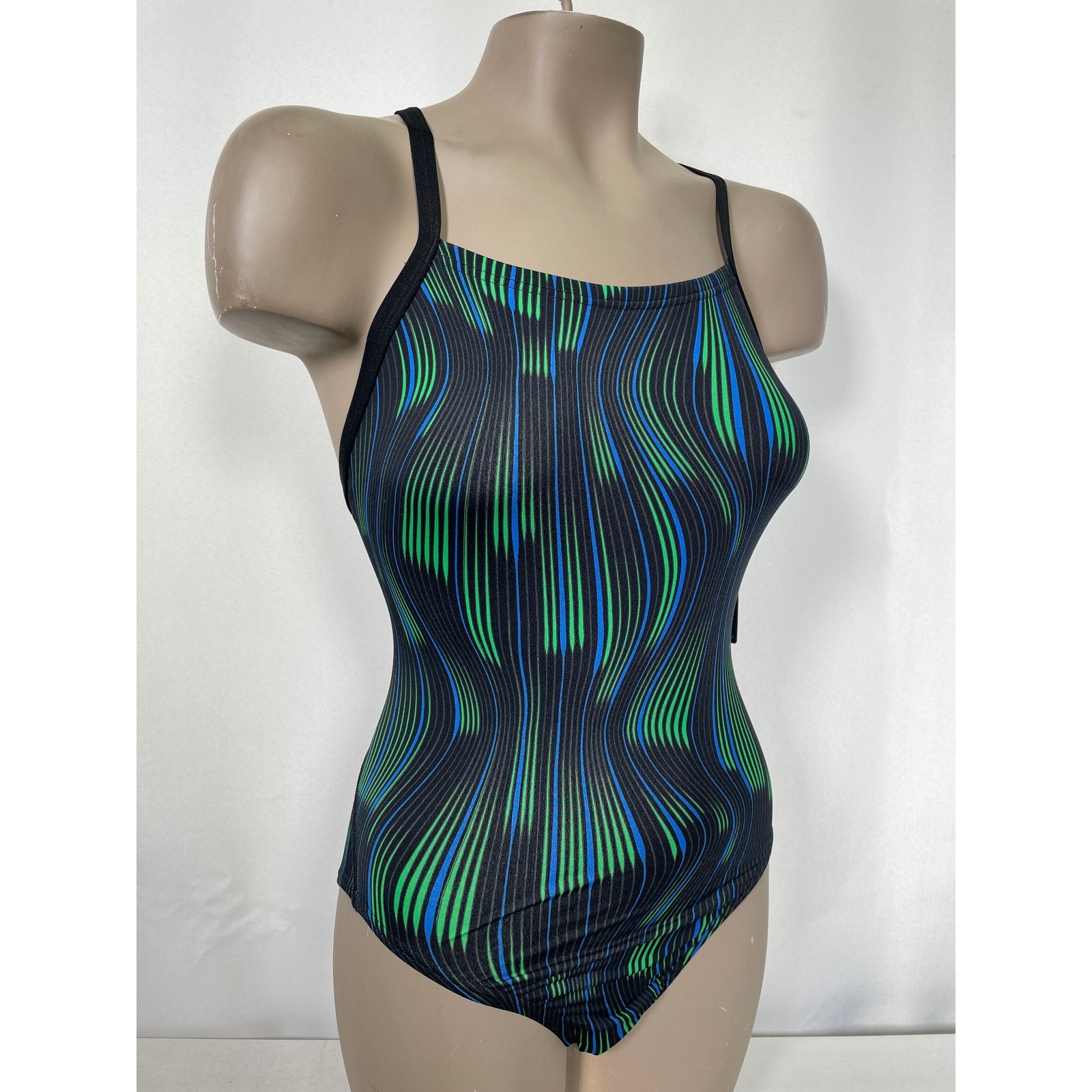 Speedo Endurance+ Racing Cut Flyback Blue Swimsuit One Piece Women’s 32 NWT