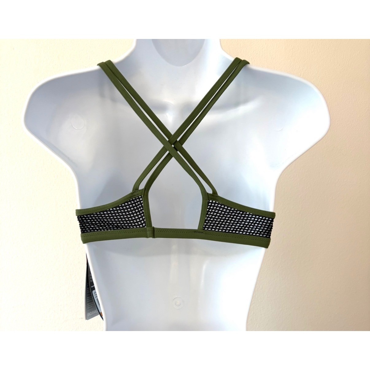 Speedo Athletic Turnz Endurance Practice Bikini Mesh Strappy Swim Set Olive Sz S