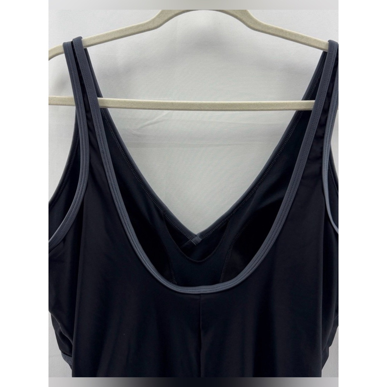 Speedo Black One-Piece Wrap-Front Swimsuit Size 16