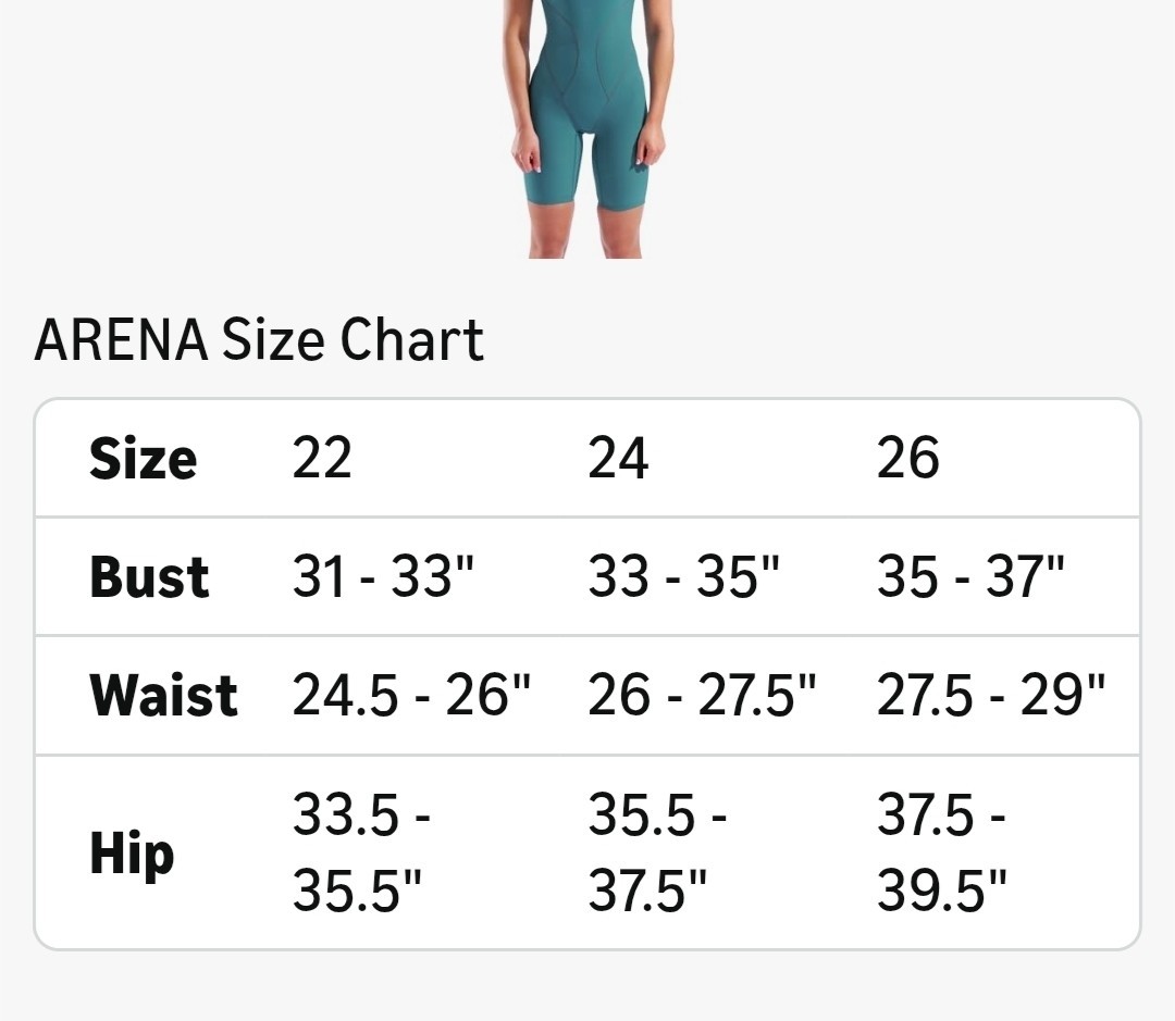 NEW ARENA POWERSKIN IMPULSO LE OB Sz. 22 Competition Suit