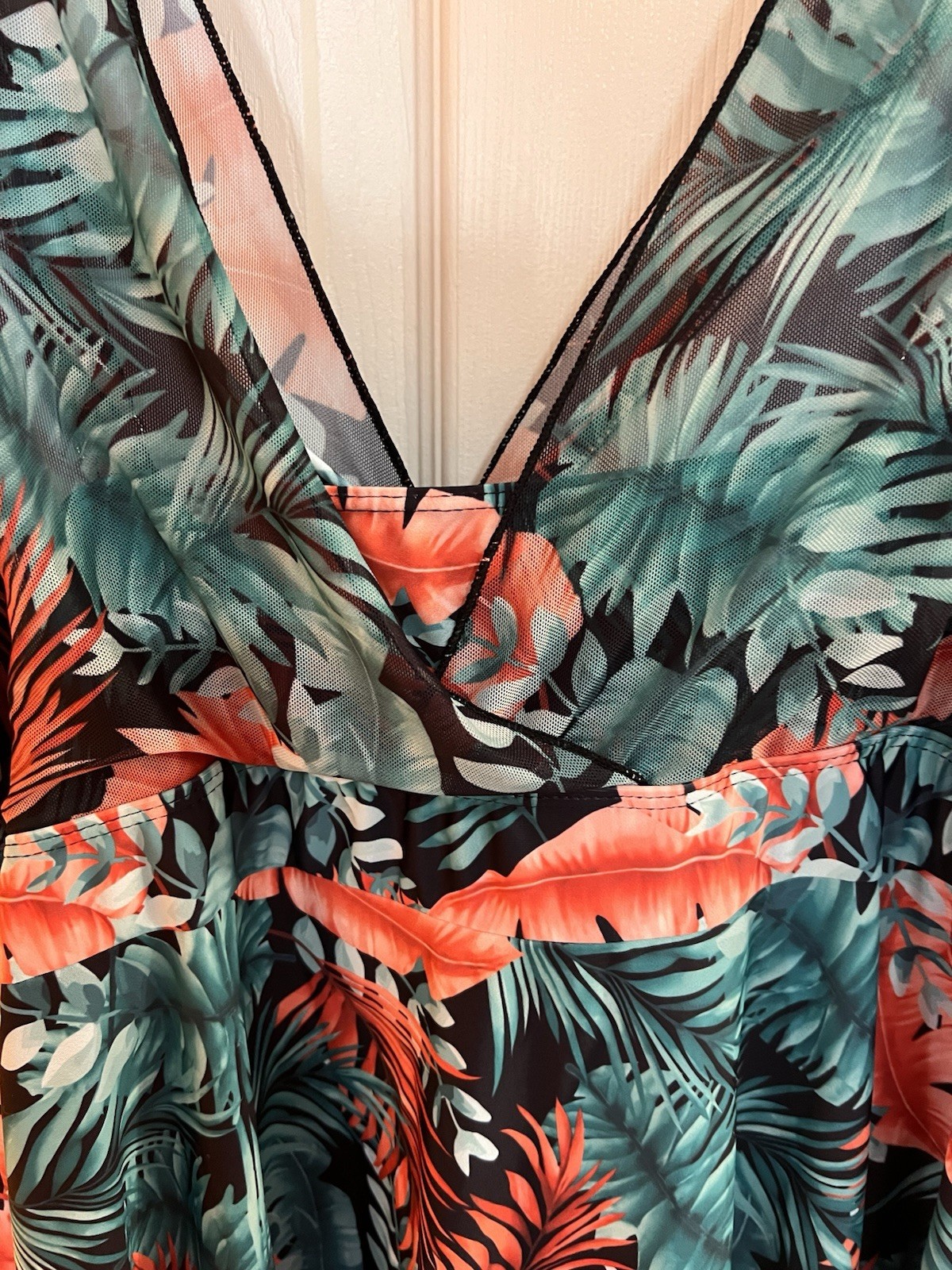 Tropical Swim dress/sundress 4X Flutter Sleeve Flounce “Curve” fit No Bottoms