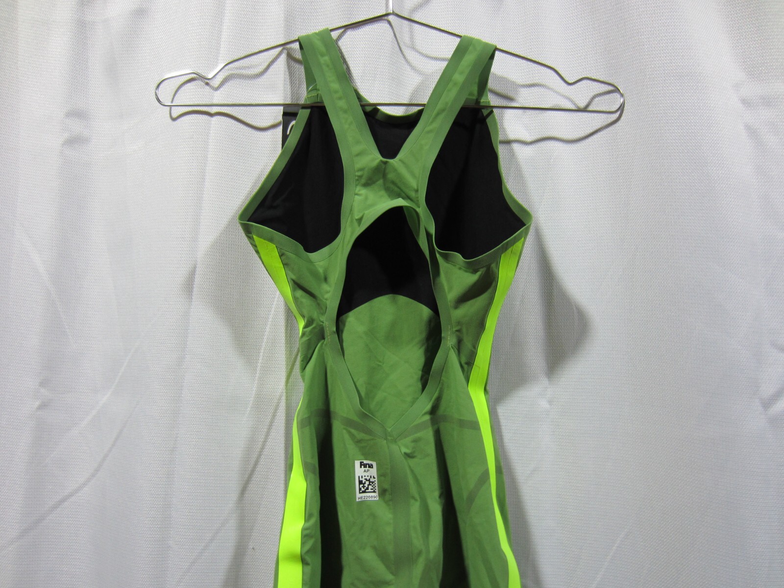 NEW Head Women’s XS Liquidfire Wiz Knee Leg Cut Open Back Swim Race Suit Olive