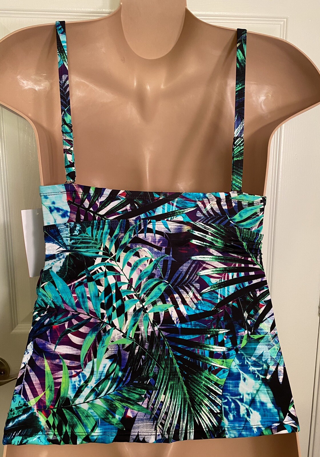 NEW Swimsuits For All Tropical Floral Tankini W/ Underwire Size 8 C/S Swim Top