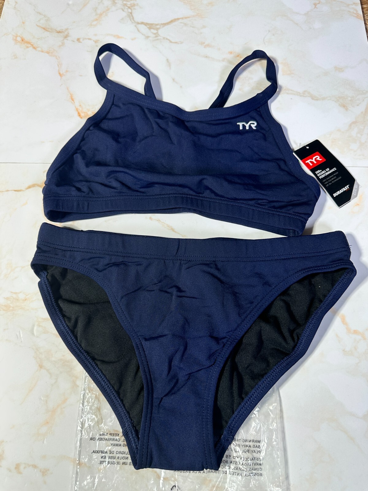 TYR Women’s Durafast One Solid Diamondfit Workout Bikini – 2025 new sz 8 Med nvy