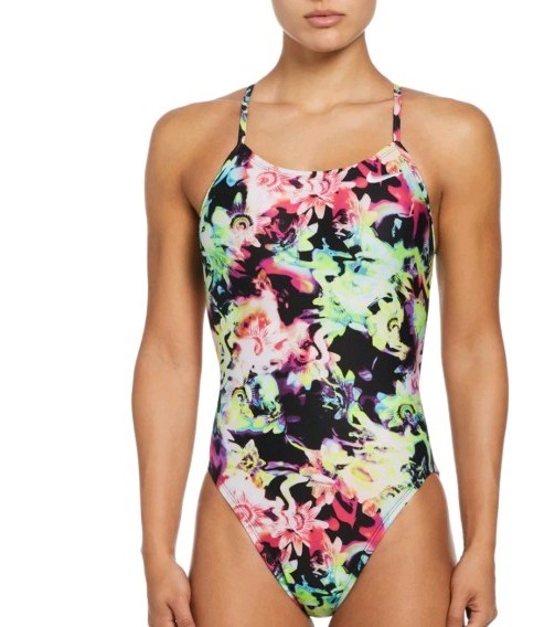 NIKE Hydrastrong Women’s One Piece Swimsuit Size 2 Floral, NWT