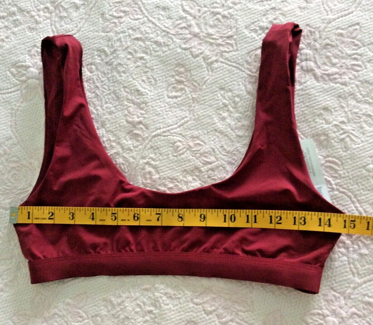 DIPPIN’DAISY’S BRAND NEW BANDED BURGUNDY SPORTY SWIM Women TOP SZ M