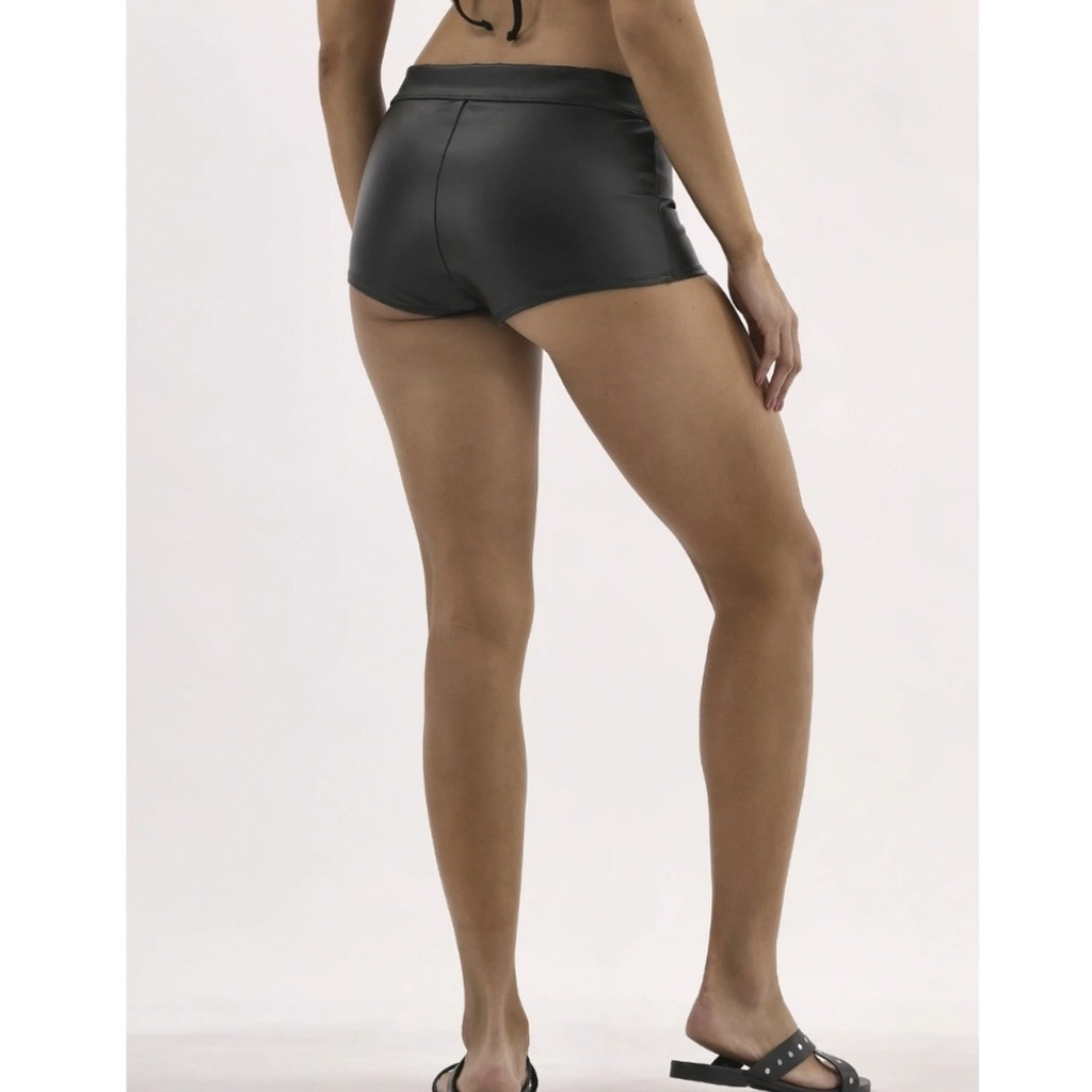 No Boundaries Faux Leather Boyshorts Women’s Swim Bottom XL New With Tags