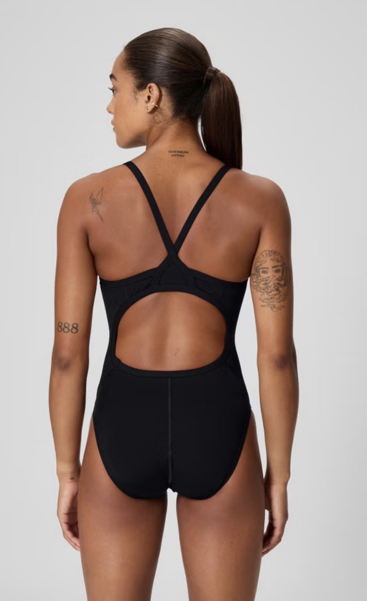 Speedo Womens Endurance Flyback Swimsuit One Piece 10/36 Green Black New W/Tags
