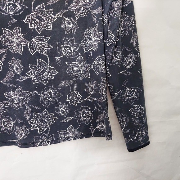 Hang Ten Rash Guard Women XS Blue UPF Sun Protection Floral Surf Swim Beach