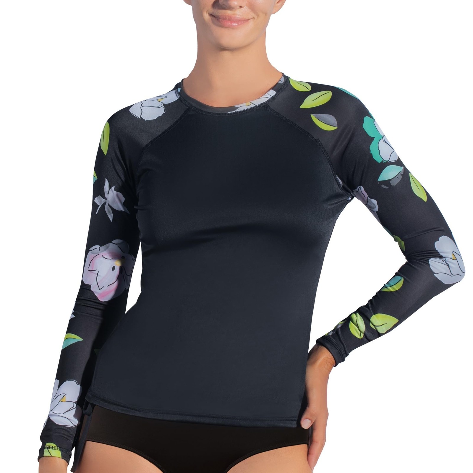 Kanu Surf Women’s Keri Long-Sleeve UPF 50+ Rashguard X-Large Darren Black