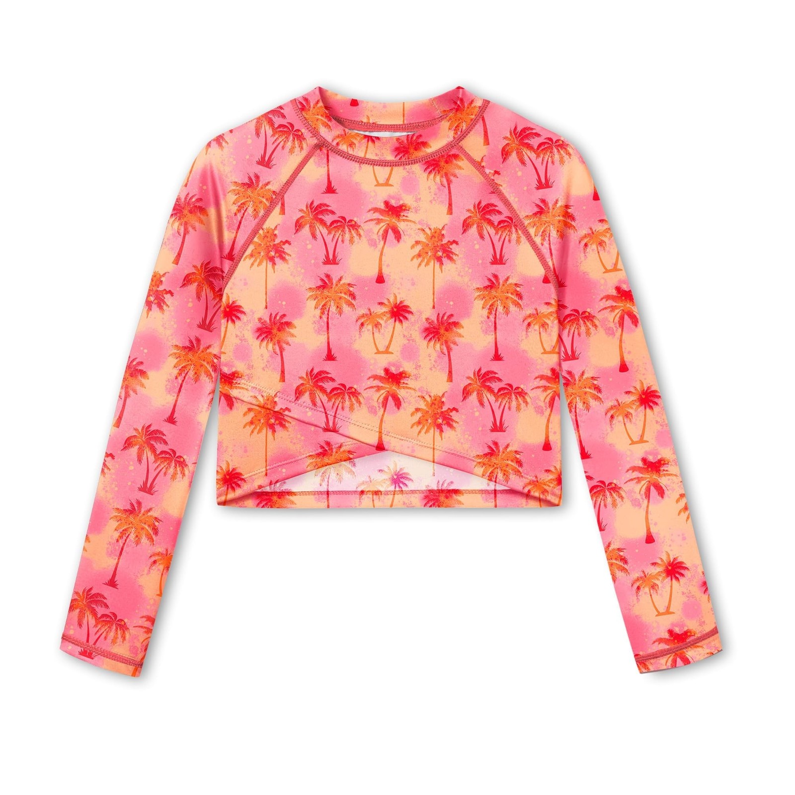 BesserBay Girls Rash Guard UPF 50+ Long Sleeve Mock Neck Crossover Hem Swim C…
