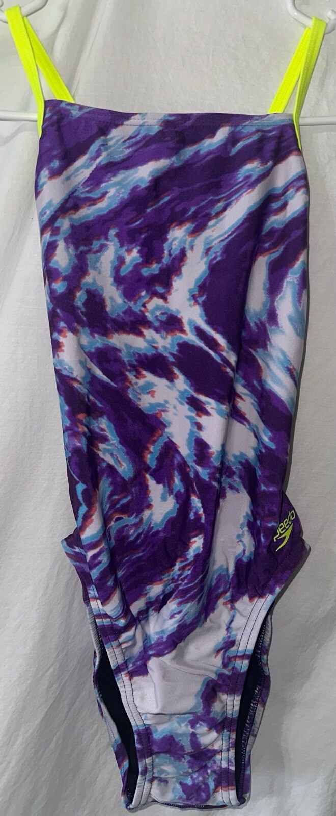 Speedo Women’s Cyclone Swirl Crossback Swimsuit, Purple, Size 6/32