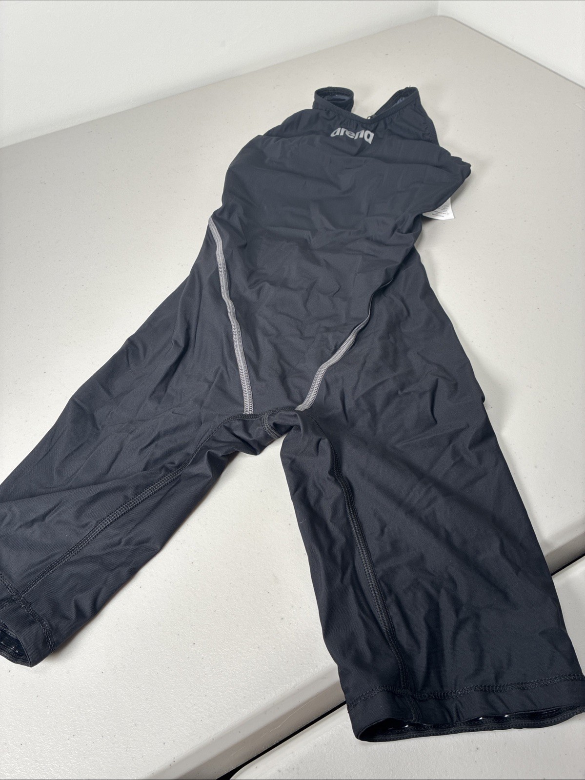 Arena Powerskin ST Next Girls Kneeskin Tech Suit Open Back Black Size 34 NWT