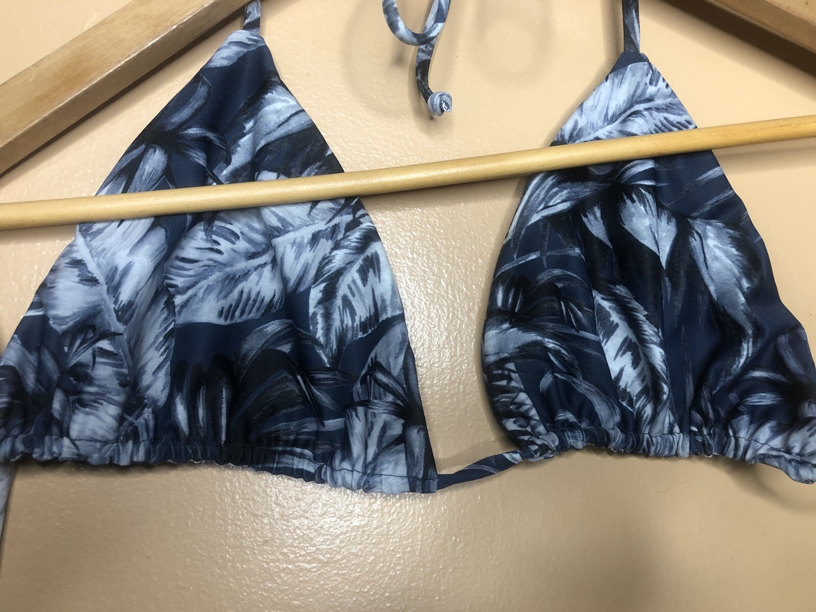 Women Girls Swimsuit Bikini Top Black Floral Print