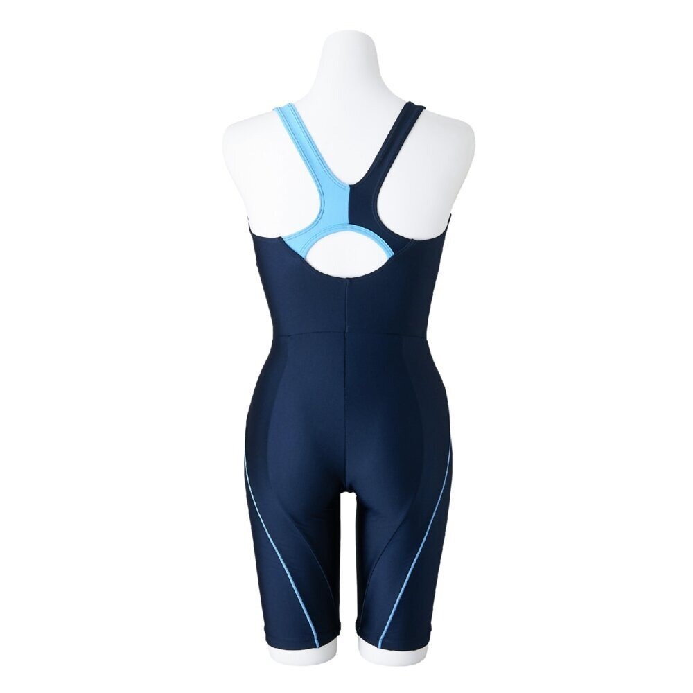 Mizuno Women’s Swim Fitness All-in-One Swimsuit Two-Tone Design Navy/C.Blue 2025
