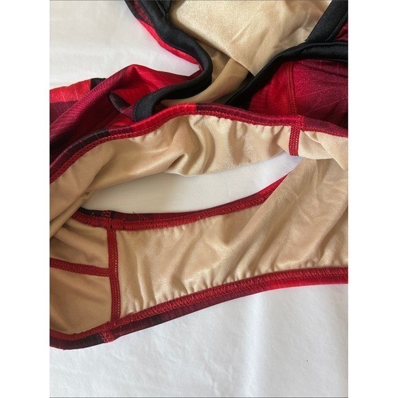 SPEEDO Size 10 Red Black Rising Sun Lycra Geoback One Piece Racer Swimsuit Beach