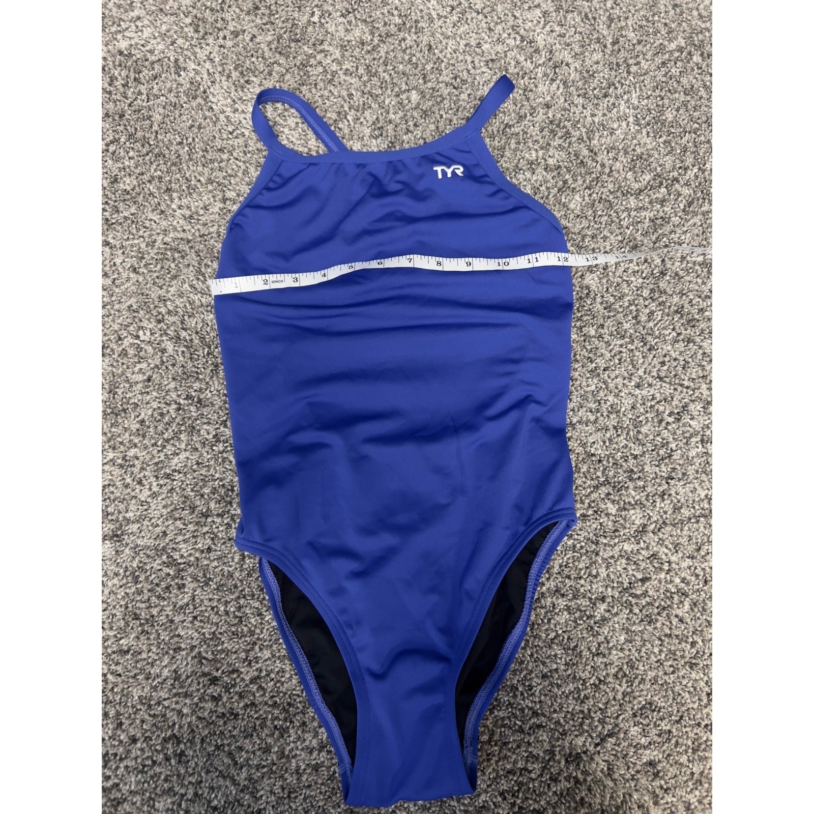 TYR Womens Royal Blue Crossback Performance One Piece Swimsuit Size 30