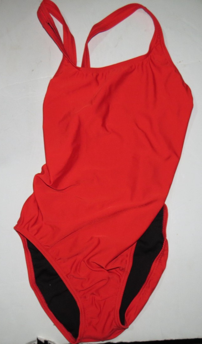 p7 Speedo Womens Eco Solid Super Pro 601 One Piece Swimsuit Team Red Sz 14/40