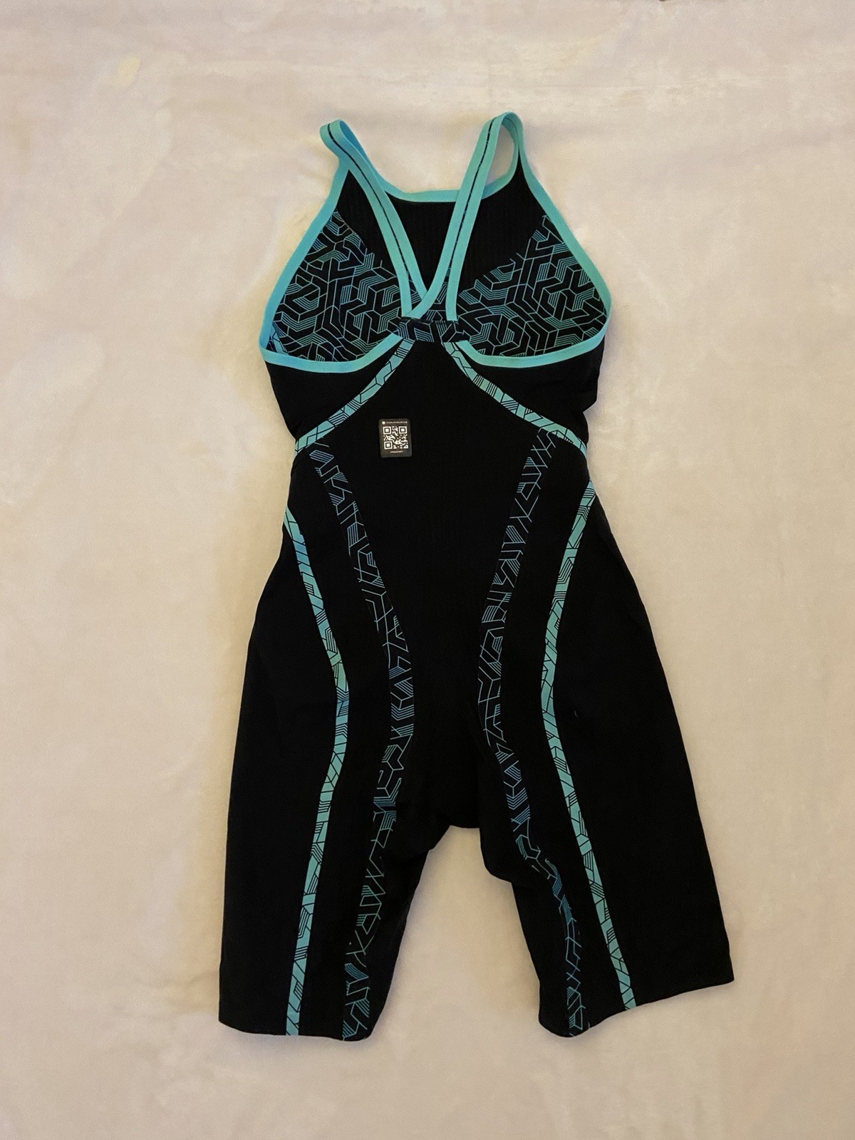 Arena Women’s Powerskin Primo Open Back Tech Suit Size 28 Color Black/Teal