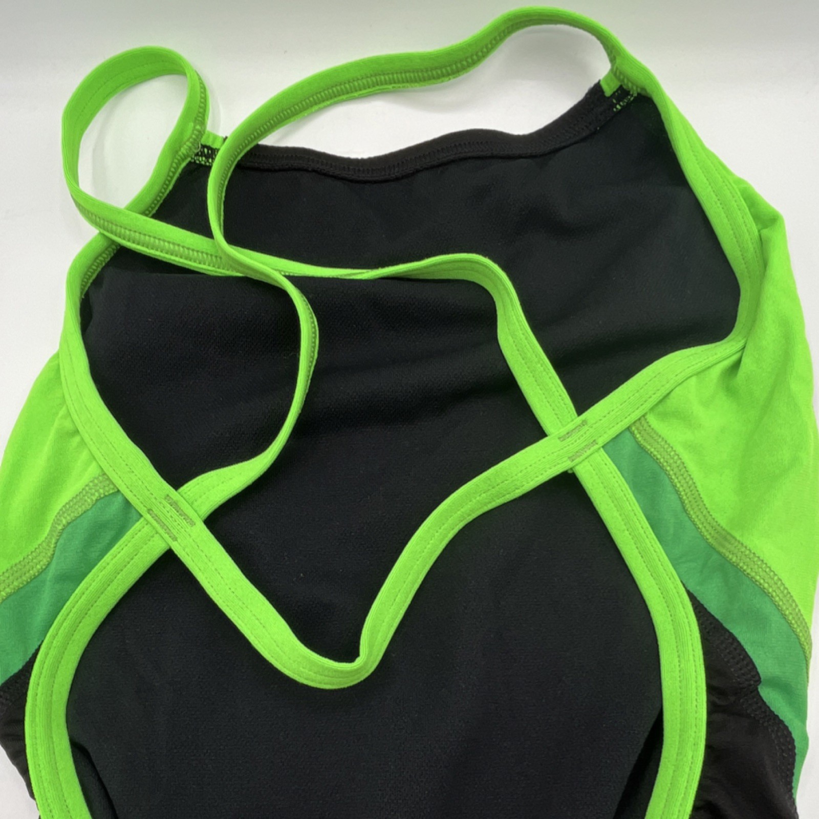 NEW! Speedo Endurance+ Women’s Swimming One Piece Swimsuit Black Green Size 26