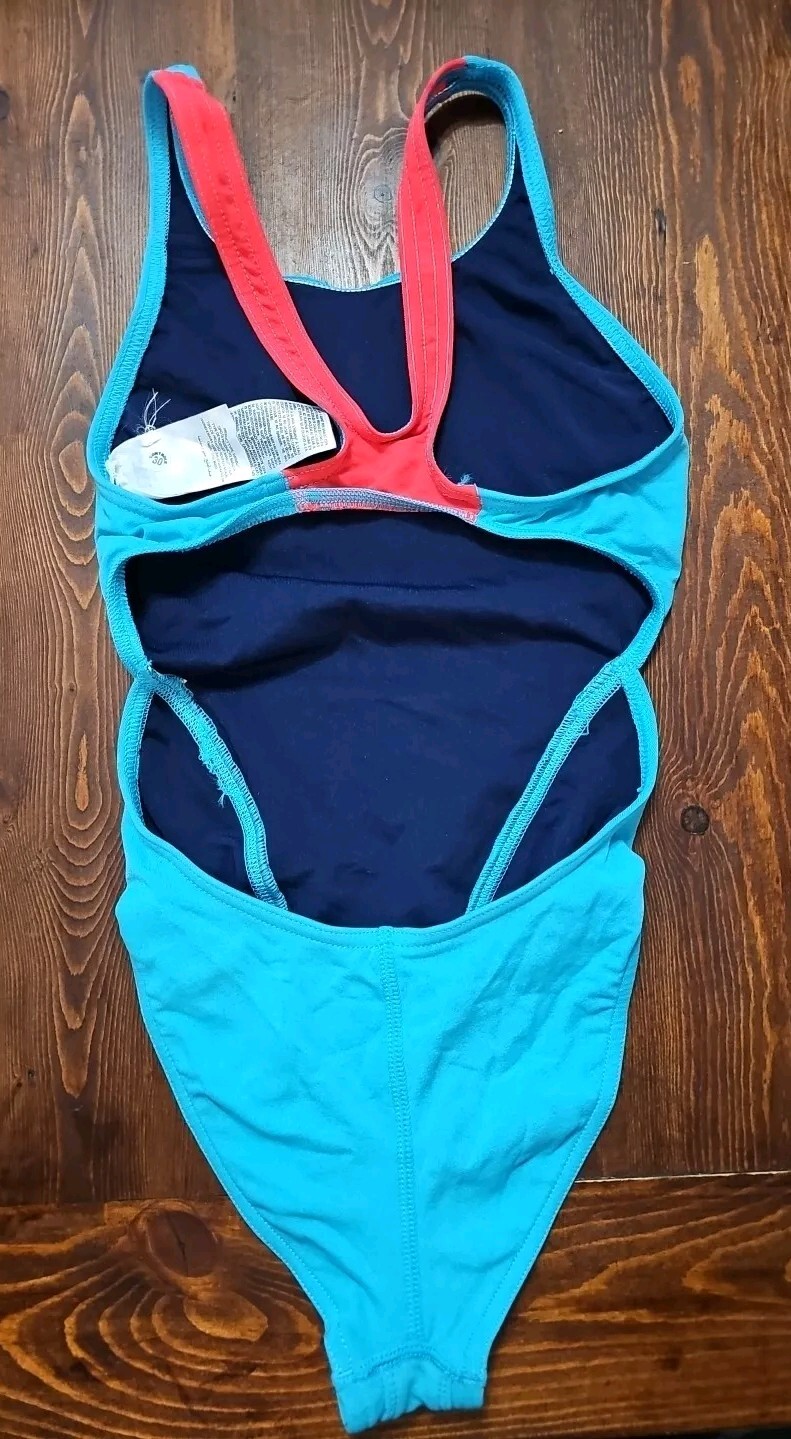 ARENA Racing Womens Athletic Swimsuit, Teal, Sz 24