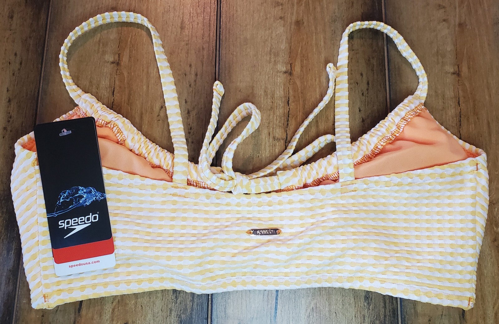 Speedo Women’s Adjustable Bikini Top Swimsuit Summer Yellow Size M NWT