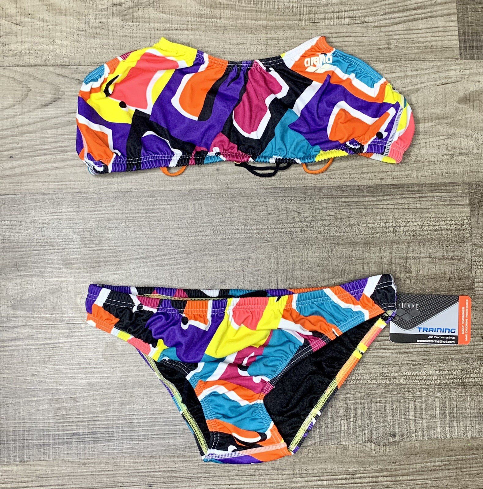 ARENA SWIMSUIT TRAINING BIKINI SET WOMEN’S SIZE 40 COLOR BLOCK