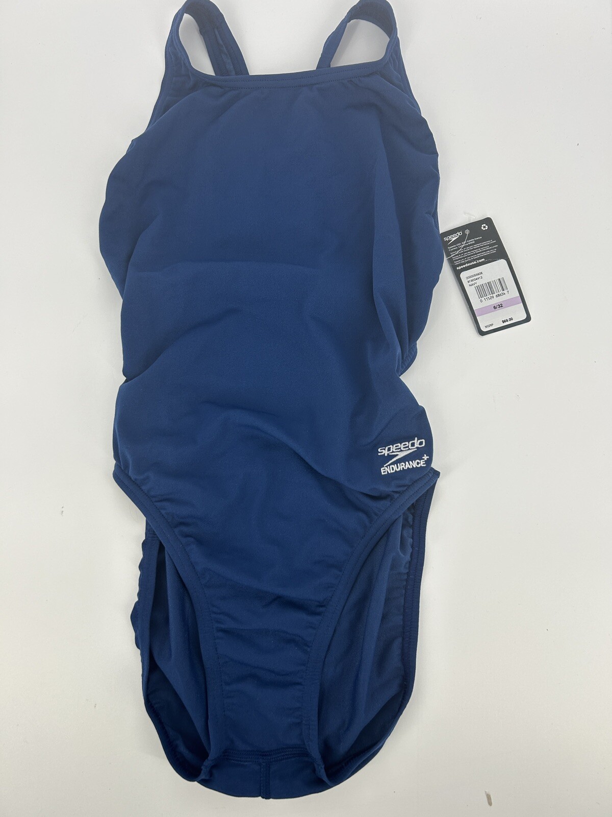 Speedo Women’s Size 6 / 32 Navy Blue Solid Endurance Super Pro Swimsuit Swim