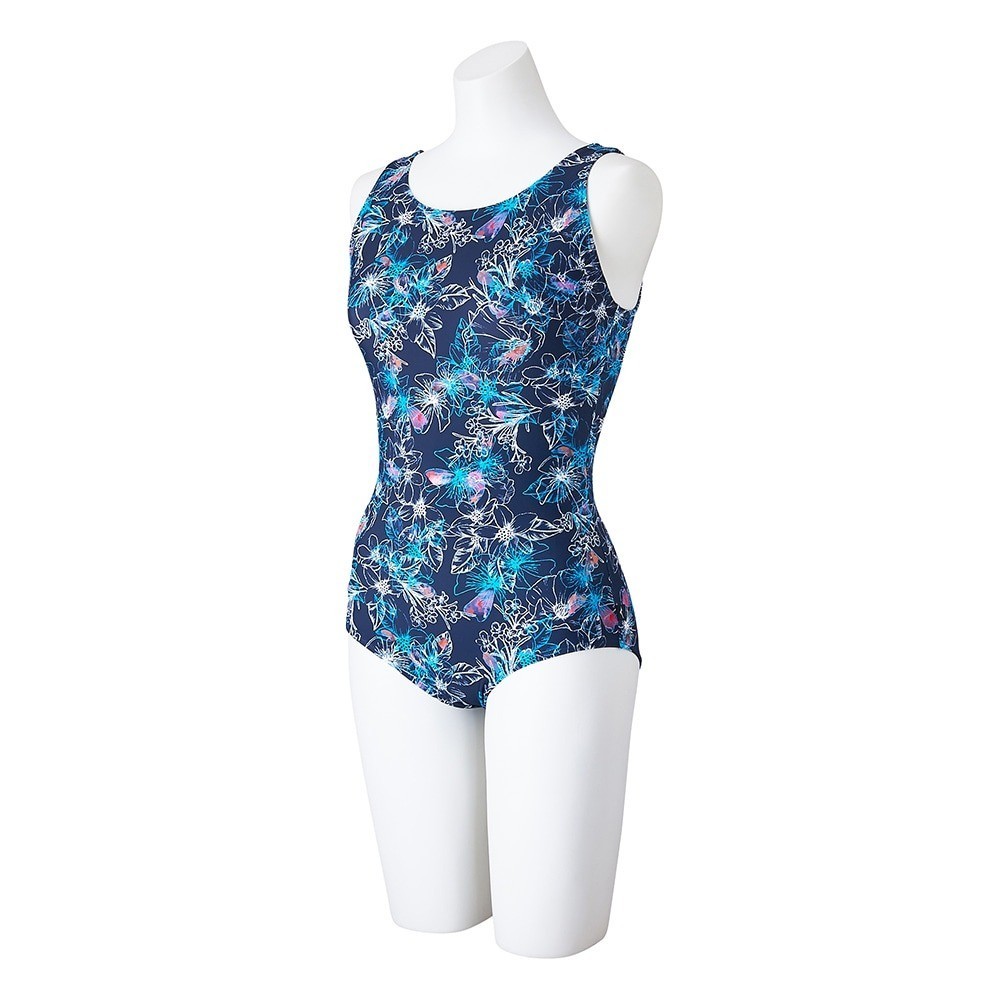 Mizuno Women’s Aqua Fitness One-Piece Swimsuit N2JAC82114 Navy 2025SS U-Back