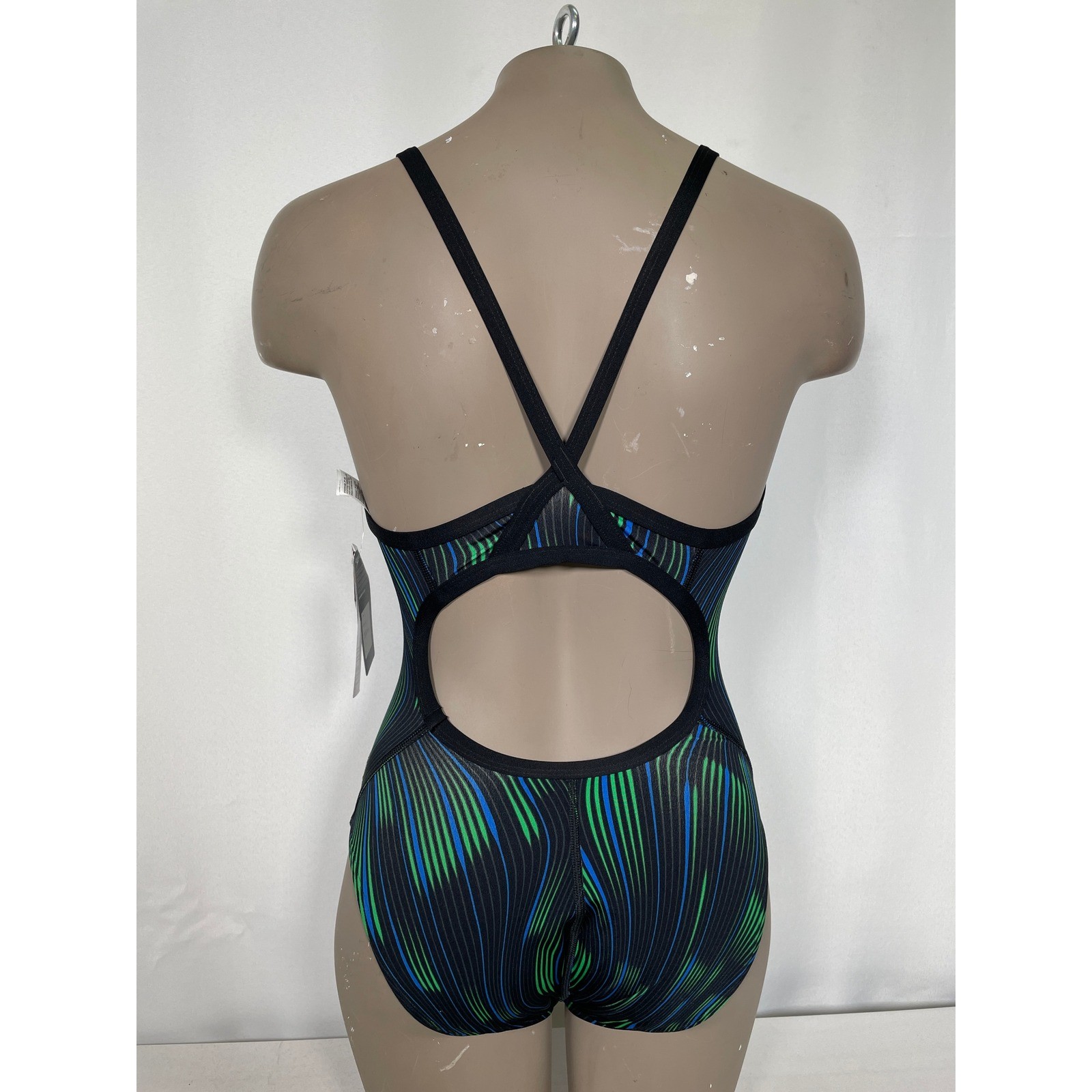 Speedo Endurance+ Racing Cut Flyback Blue Swimsuit One Piece Women’s 32 NWT