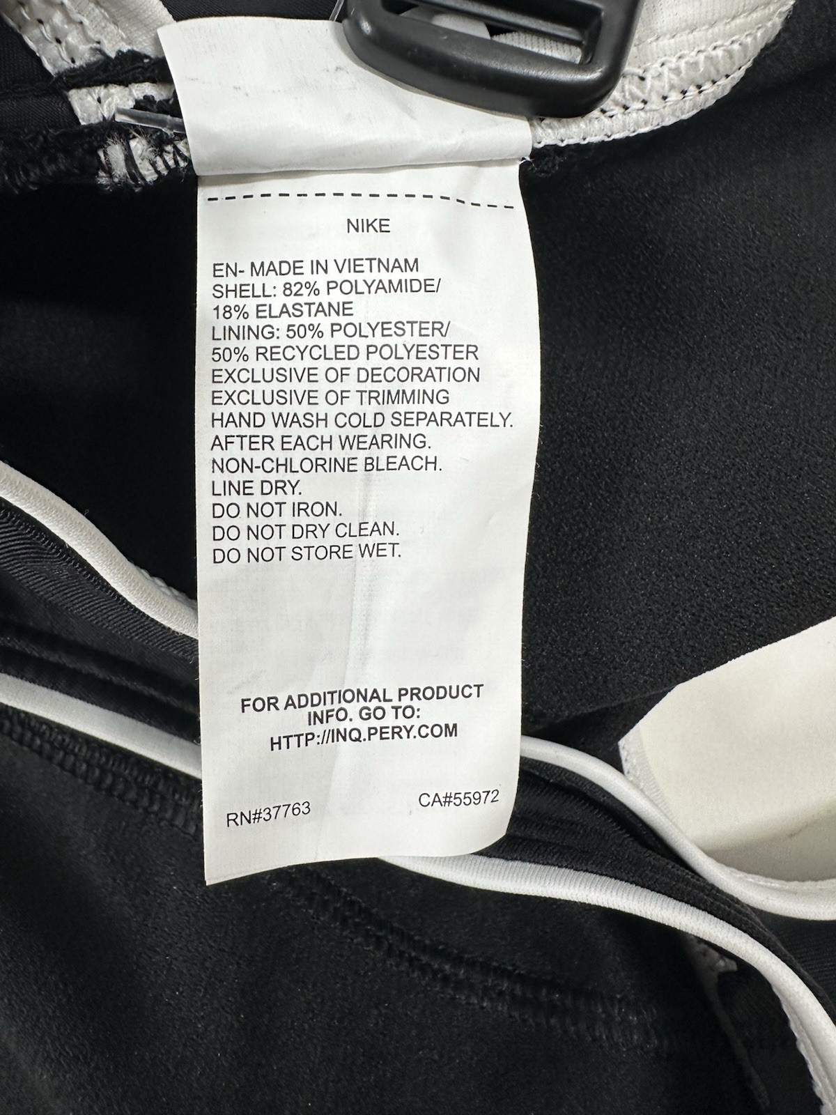 Nike Women’s XL Swimsuit Solid Powerback One Piece Black White Size MSRP $88 070