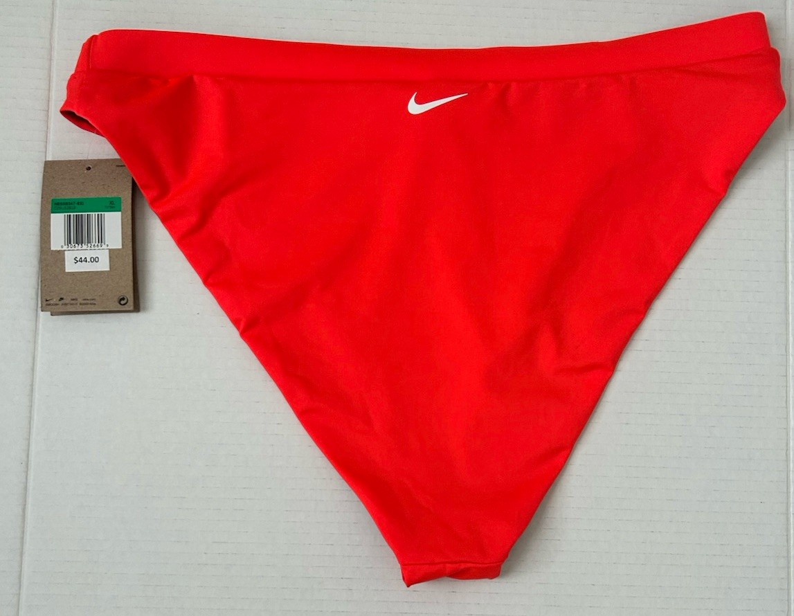 Nike Swim Essential Women High Waist Bikini Bottom XL, NESSB347-631, Fuchsia NWT
