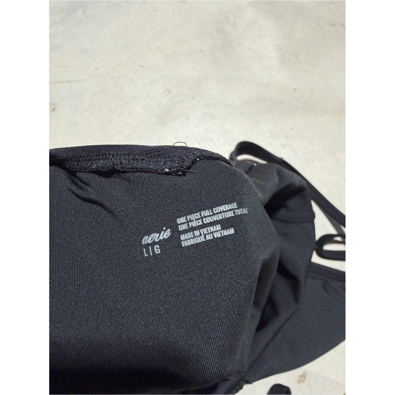 Aerie one piece full coverage black swimsuit large