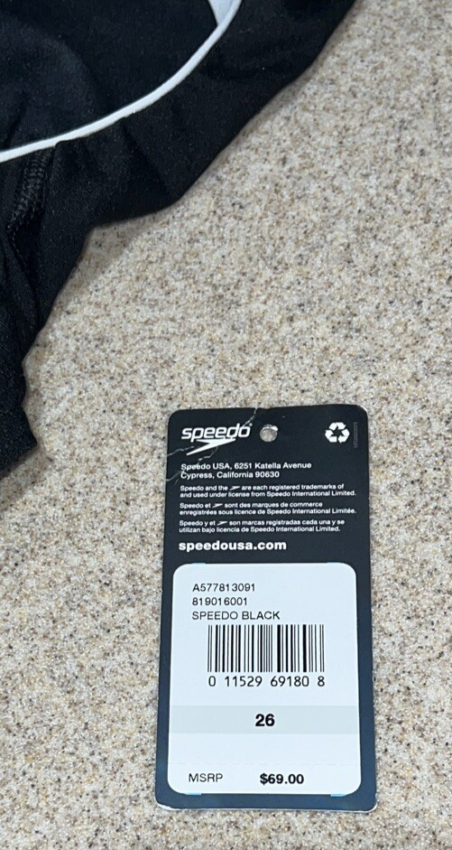 Speedo Endurance Flyback Training Women’s Swimsuit Black Sz 26