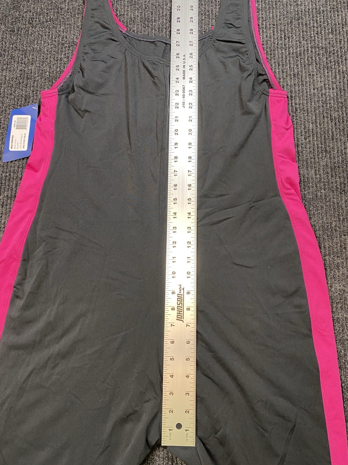 WATERPRO Splice Unitard Poly/PBT Competitive Swimwear Black/Pink Size 24