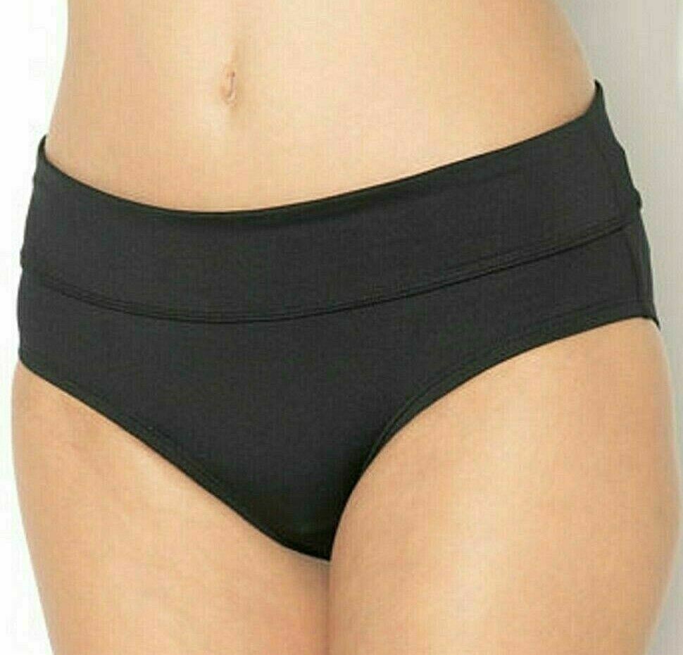 Nike Full Bottom Swimsuit Swimwear Swim Hipster Bikini Lined Beachwear, Black