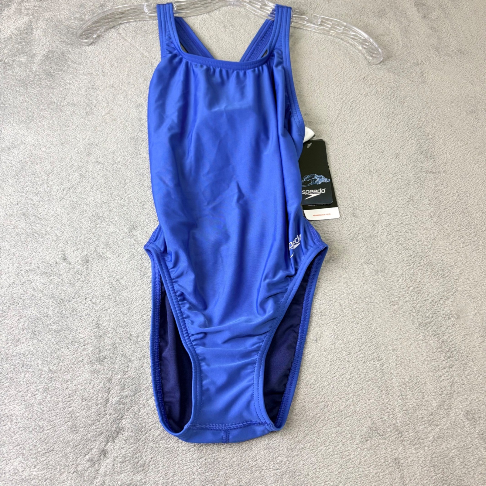 Speedo Women 30 Team Blue One Piece Swimsuit Racerback Performance Training New