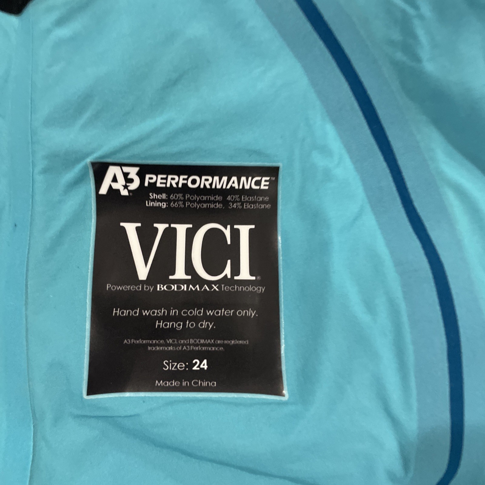 V3 TEAM VICI FEMALE POWERBACK TECHNICAL RACING SWIMSUIT BLACK BLUE SZ 24 Women