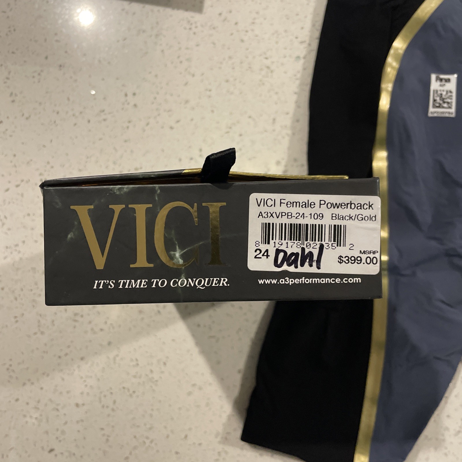 V3 TEAM VICI FEMALE POWERBACK TECHNICAL RACING SWIMSUIT BLACK GOLD SZ 24 Women