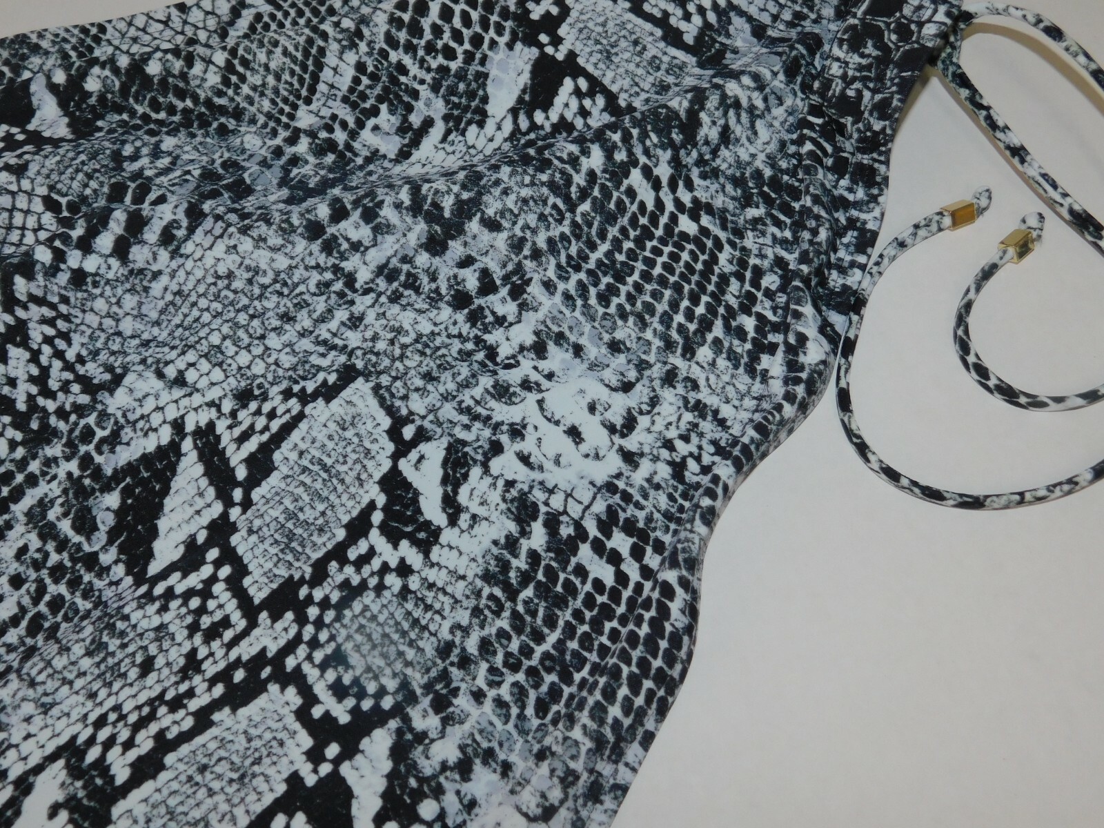 Womens Swimsuit Bottoms Black White Snakeskin Pattern 2X Plus Size