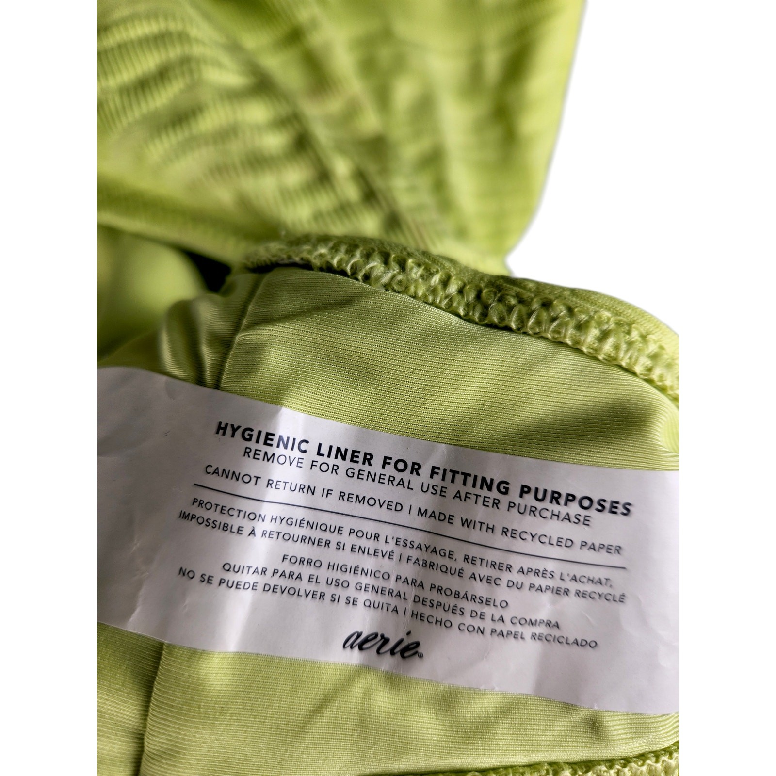 Aerie Real Good Lime Textured Halter One Piece Swimsuit M NWT