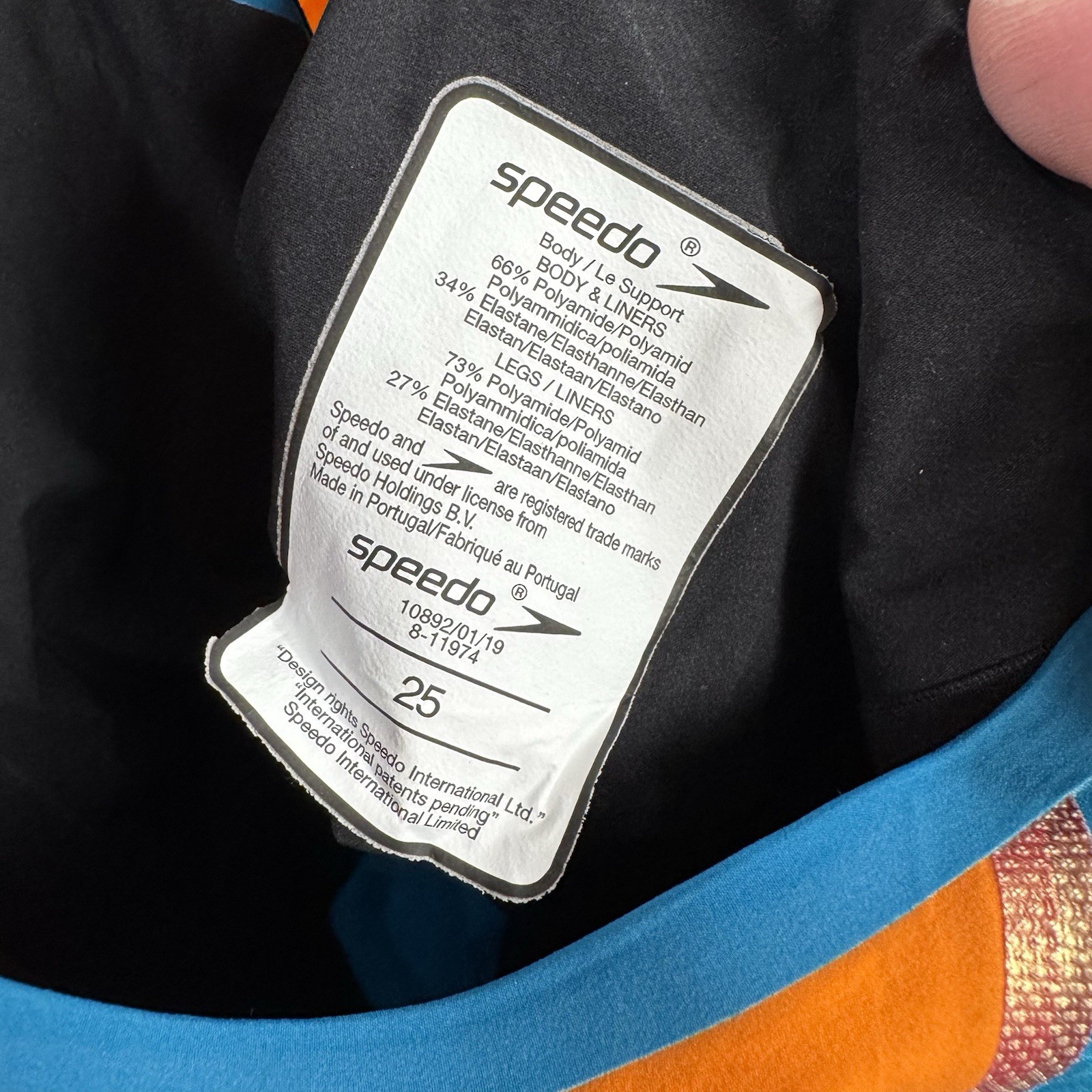 Speedo Fastskin LZR Pure Intent Blue / Orange Open Back Kneeskin Women’s Size 25