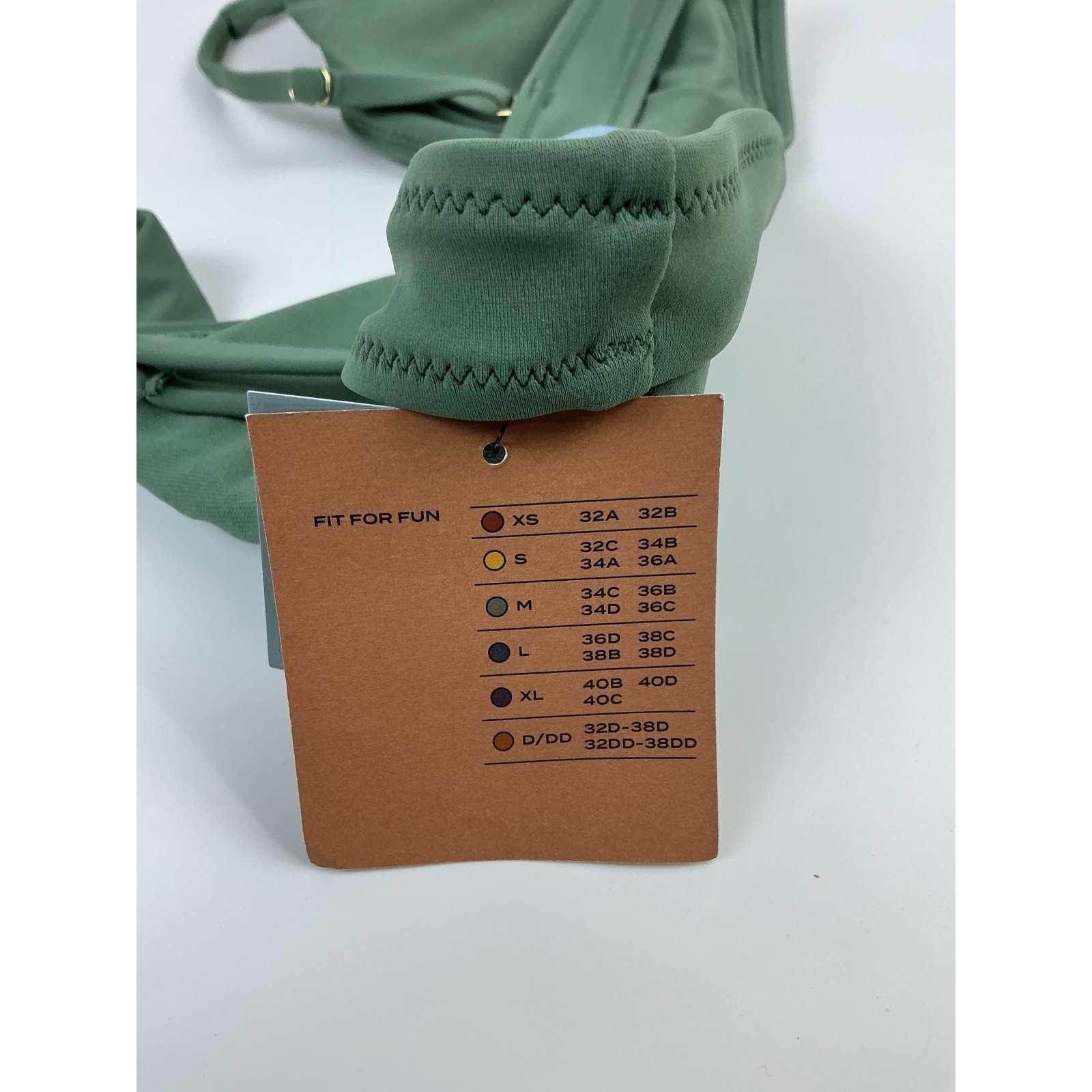 NWT Shade & Shore Olive Green Convertible Straps Bikini Top Sz SM Removable Pads