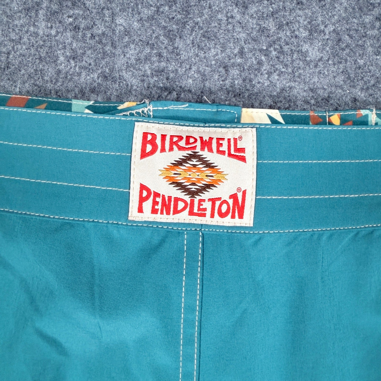 Birdwell Pendleton Board Shorts size 10 34″ Southwestern Geometric Surf Trunks