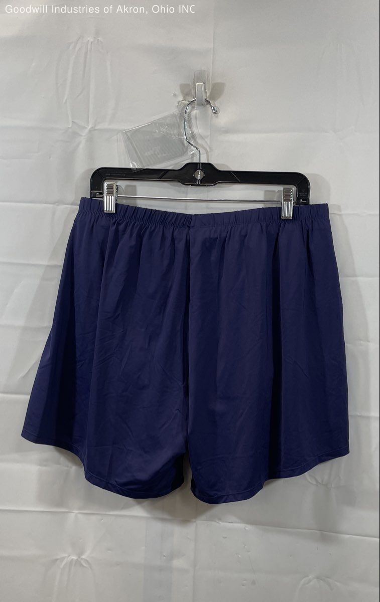 Leilani Plus Women’s Navy Blue Elastic Waist Swim Board Shorts Size 18W
