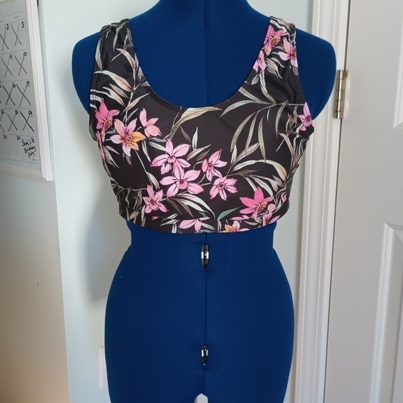 Tropical Floral Women’s Swim Guard and Top Size L Workout Beach Activewear Sport