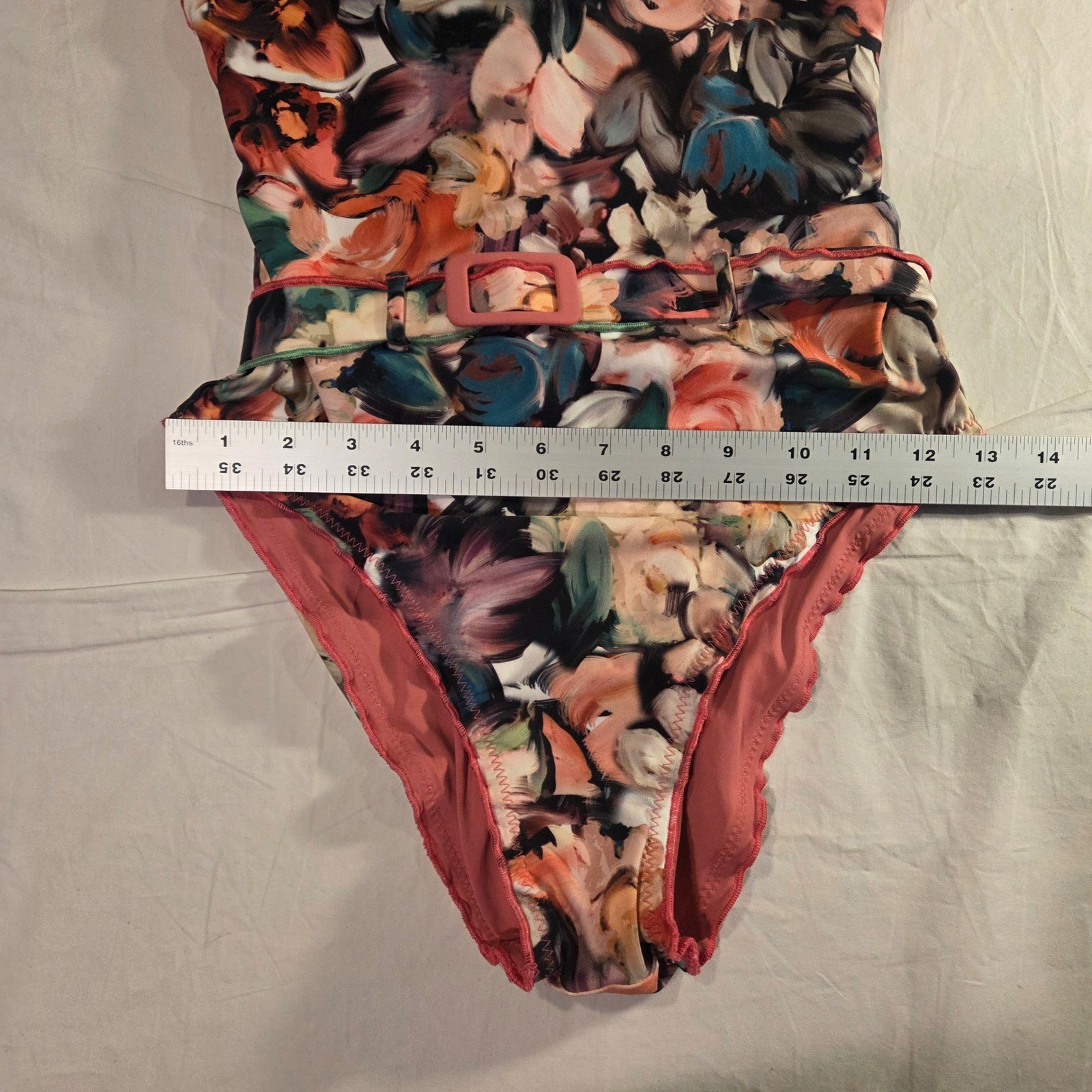 Becca Women’s One Piece Swimsuit Impressionist Floral Print, Size S, Multi