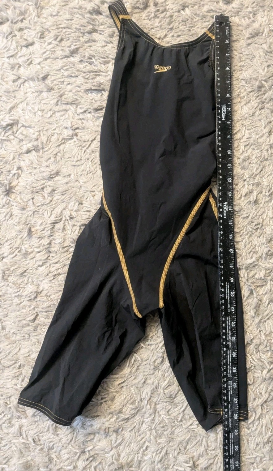 Speedo LZR Pro Kneeskin Black w Rose Gold Trim Style 7190911 sz 24