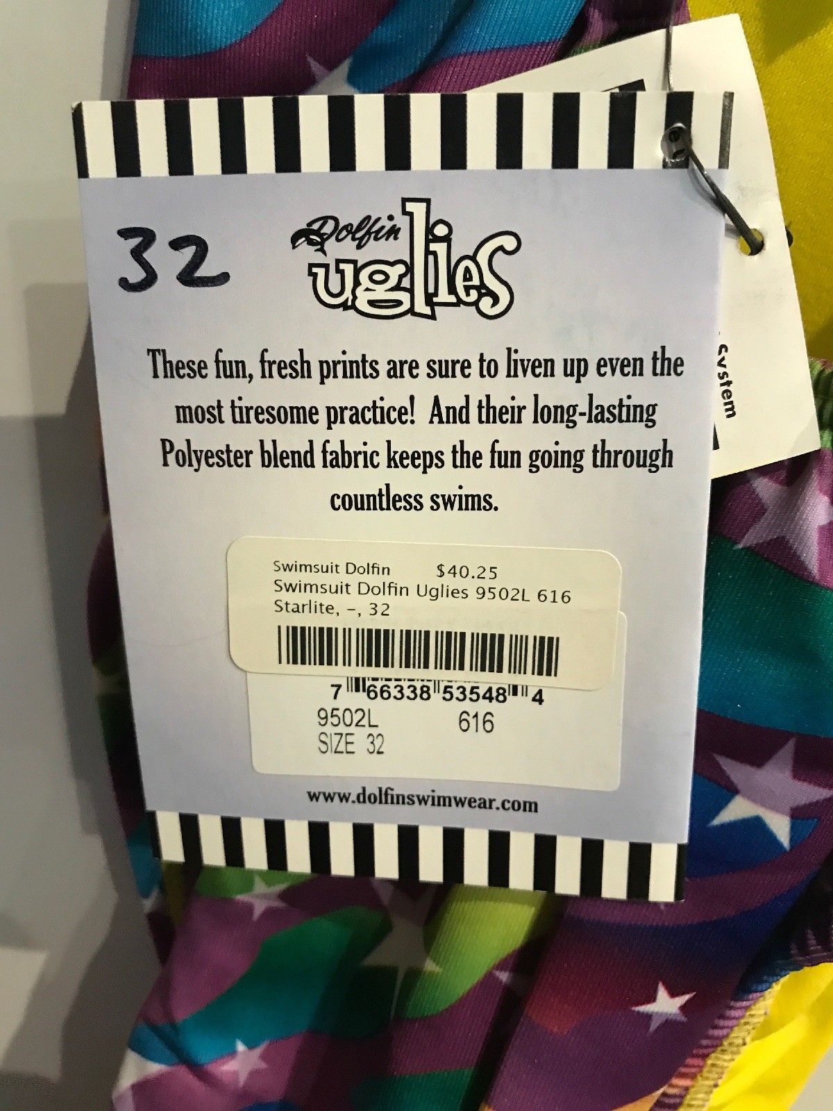 Size 32 Dolfin Uglies Swimsuit Womens New w/tags 9502L  Starlite 616 $46